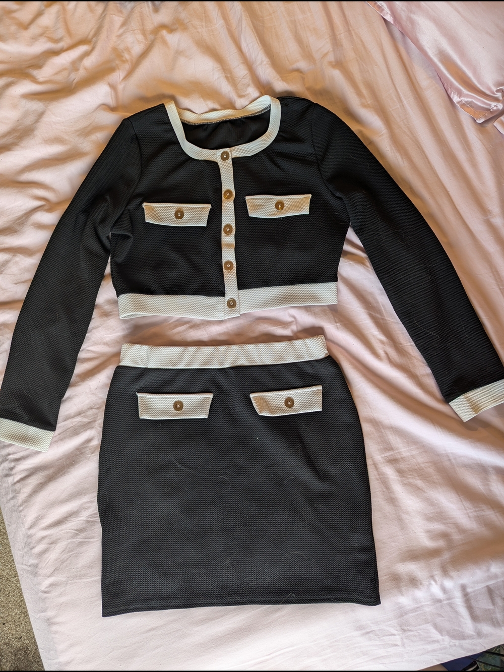 Black & White 90's Skirt Set